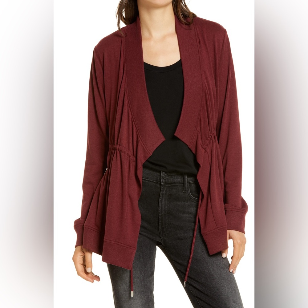Allsaints Gina Drape Jacket Oxblood size 6